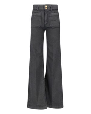 The Seafarer High-Waist Wide-Leg Jeans - Gray
