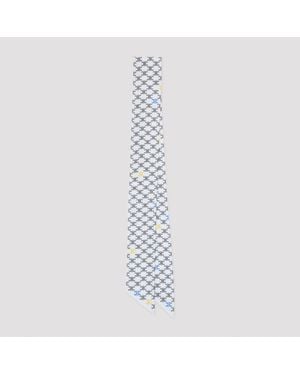 Celine Silk Lavallière Scarf 6Cm X 100Cm - White