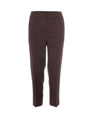 Liu Jo Tailored Plaid Pants - Brown