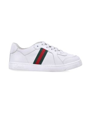 Gucci Boys Calfskin Sneakers - White