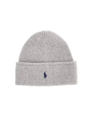 Polo Ralph Lauren Logo Knit Beanie - Gray