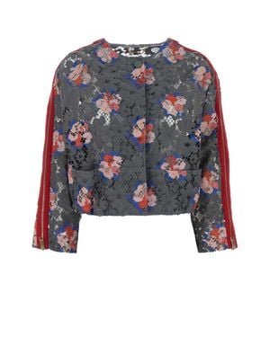 Fendi Printed Lace Blazer - Blue