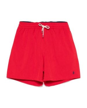 Ralph Lauren Drawstring Swim Trunks - Red