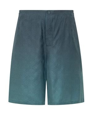 Off-White c/o Virgil Abloh Arrow Bowling Shorts With Bow Detail - Blue