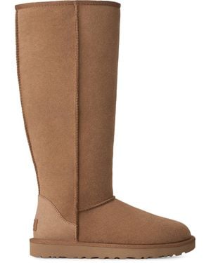 UGG Tall Platform Suede Boots - Brown