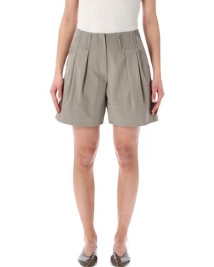 Low Classic Tuck Point Turn-Up Shorts - Gray
