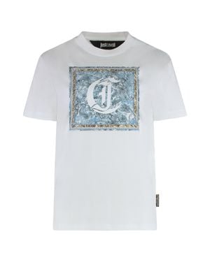 Just Cavalli Modern Graphic T-Shirt For - Gray