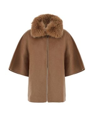 GIOVANNI PARIS Classic Tech Fabric Jacket With Button Front Closure For - Brown
