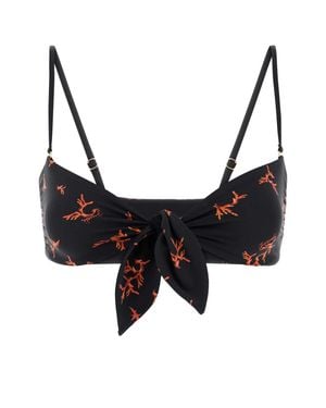Fendi Coral Print Bikini Top - Black