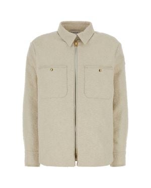 Moncler Ivory Boucle Down Jacket - Natural