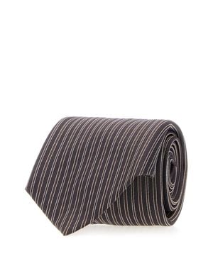 The Row Embroidered Silk Juno Tie Scarf, 7 Cm - Gray