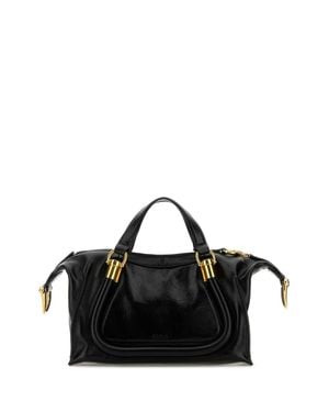Chloé Paraty 24 Piccola Mini Leather Shoulder Handbag - Black