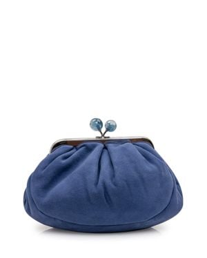 Weekend by Maxmara Snap-Closure Handbag Clutch - Blue