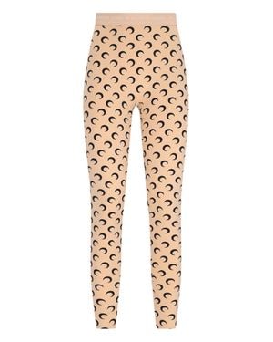 Marine Serre All-Over Moon Print Leggings - Natural