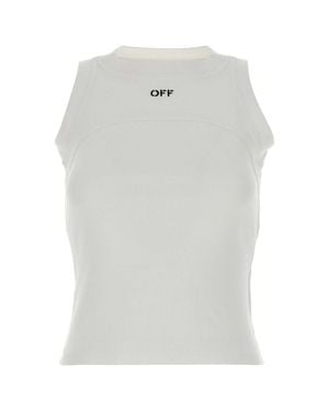 Off-White c/o Virgil Abloh Off Stretch Cotton Tank Top - White