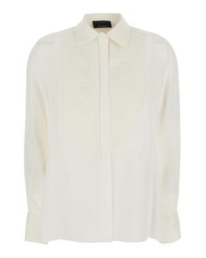 Antonelli Regular-Fit Cotton Button-Down Shirt With Classic Collar And Long Sleeves - White