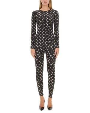 Marine Serre Moon Printed Stretch Jersey Catsuit - Black