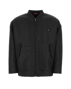 Valentino Garavani Nylon Jacket With Lambskin Lining - Black