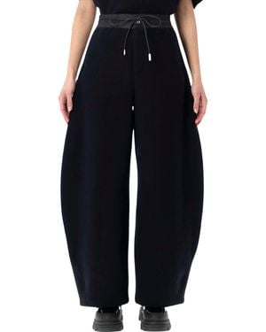 Sacai Layered Canvas And Chiffon T-Shirt - Blue