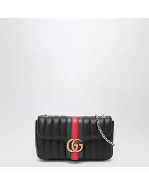 Gucci Jetset Gg Marmont Small Nappa Leather Shoulder Bag - Black