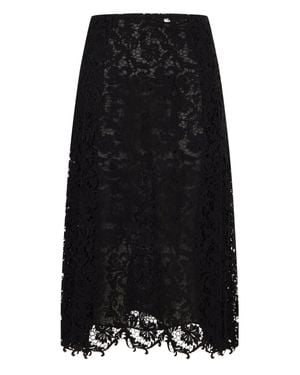 Fendi Floral Lace Midi Dress - Black