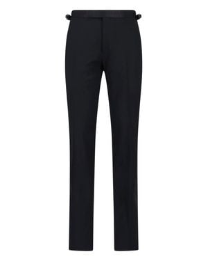 Tom Ford Tailored Wool-Blend Pants With Stretch - Blue