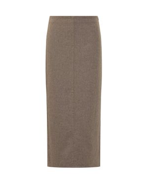 Brunello Cucinelli Chic Longuette Skirt - Brown