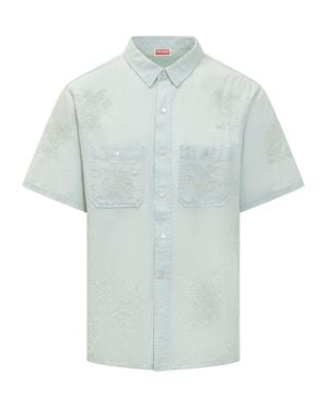 KENZO Embroidered Detail Shirt - Blue