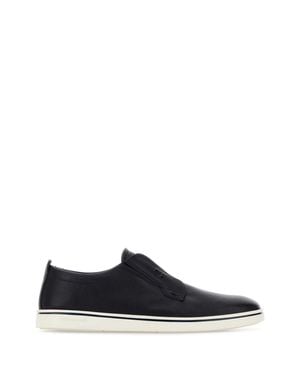 Ferragamo Alfie Leather Slip-On Loafers - Black