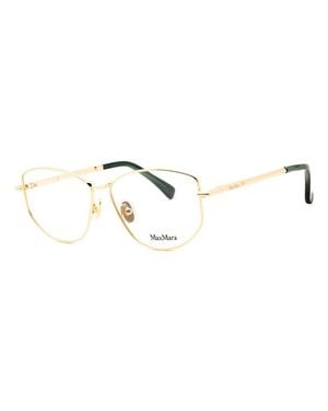 Max Mara Shiny Frame Eyeglasses With Clear Demo Lenses - Metallic