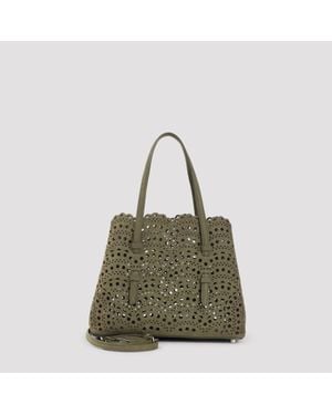 Alaïa Mina 25 Mini Nabuck Calf Leather Shoulder Bag - Green