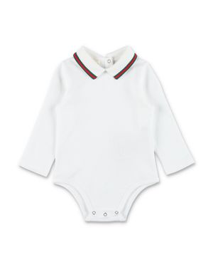 Gucci Mini Long-Sleeve Bodysuit For Girls - White