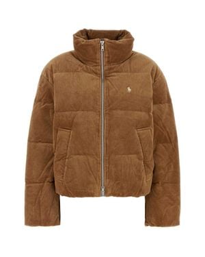 Polo Ralph Lauren Stretch Velvet Down Jacket - Brown