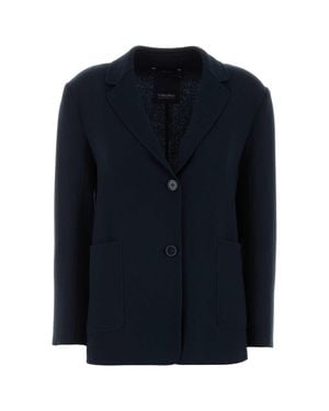 Max Mara Dark Wool Azzurra Blazer - Blue