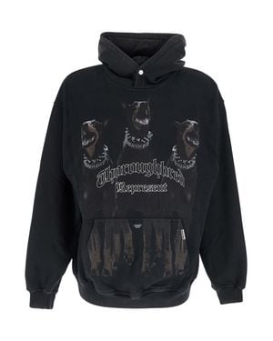 Represent Faded Maxi Logo Hoodie With Kangaroo Pocket - Blue