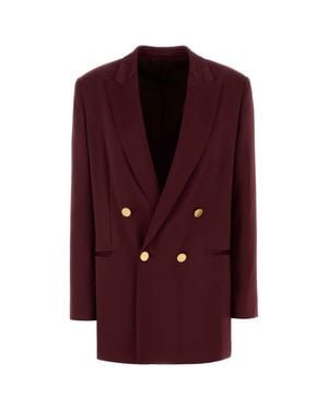 Alberta Ferretti Tyrian Satin Blazer - Purple