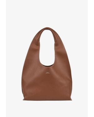 A.P.C. A. P.C. Mini Leather Clutch With Studded Detail - Brown