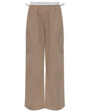 Alexander Wang Pre-Styled Mid-Rise Track Pant - Natural
