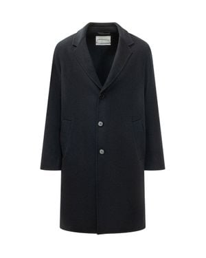 Amaranto Mid-Length Overcoat - Blue