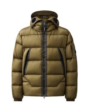 C.P. Company C. P. Company Hooded Puffer Jacket With Lens Details - Green