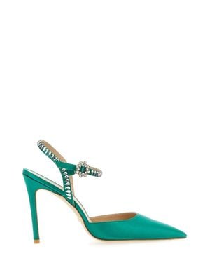 Stuart Weitzman Gemcut 100 Ankle Strap Pump - Green