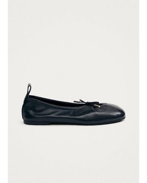 Alohas Mini Bow Pull-Tab Flat Shoes With 1Cm Heel Height - Black