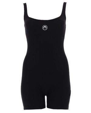 Marine Serre Ribbed Tank Bodysuit - Black