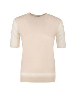 Agnona Knitted Wool-Blend Top - Natural