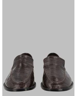 Alysi Leather Loafers - Gray