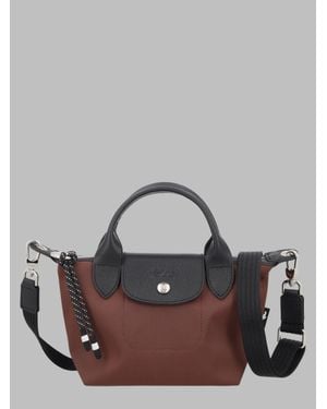 Longchamp Small Nylon Top Handle Crossbody Bag - Brown
