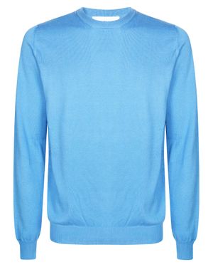 Alpha Studio Classic Crew Neck Long Sleeve T-Shirt For - Blue
