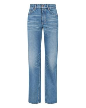 Chloé Denim Jeans With Calf Leather Patch - Blue