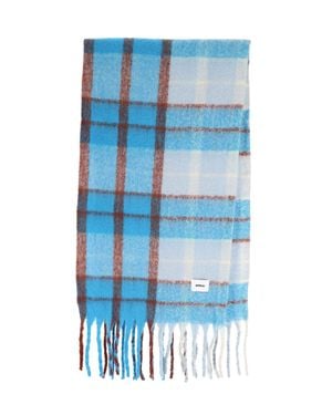 Bonsai Plaid Fringe Scarf - Blue