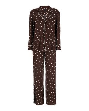 Le Plain Polka Dot Silk-Blend Suit For - Brown